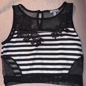 Crop Mesh Concert Top!